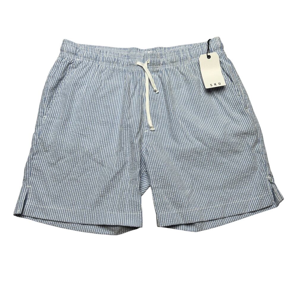 NWT SKU  Save Khaki United Seersucker Easy Shorts Men's Large Minimalist Preppy